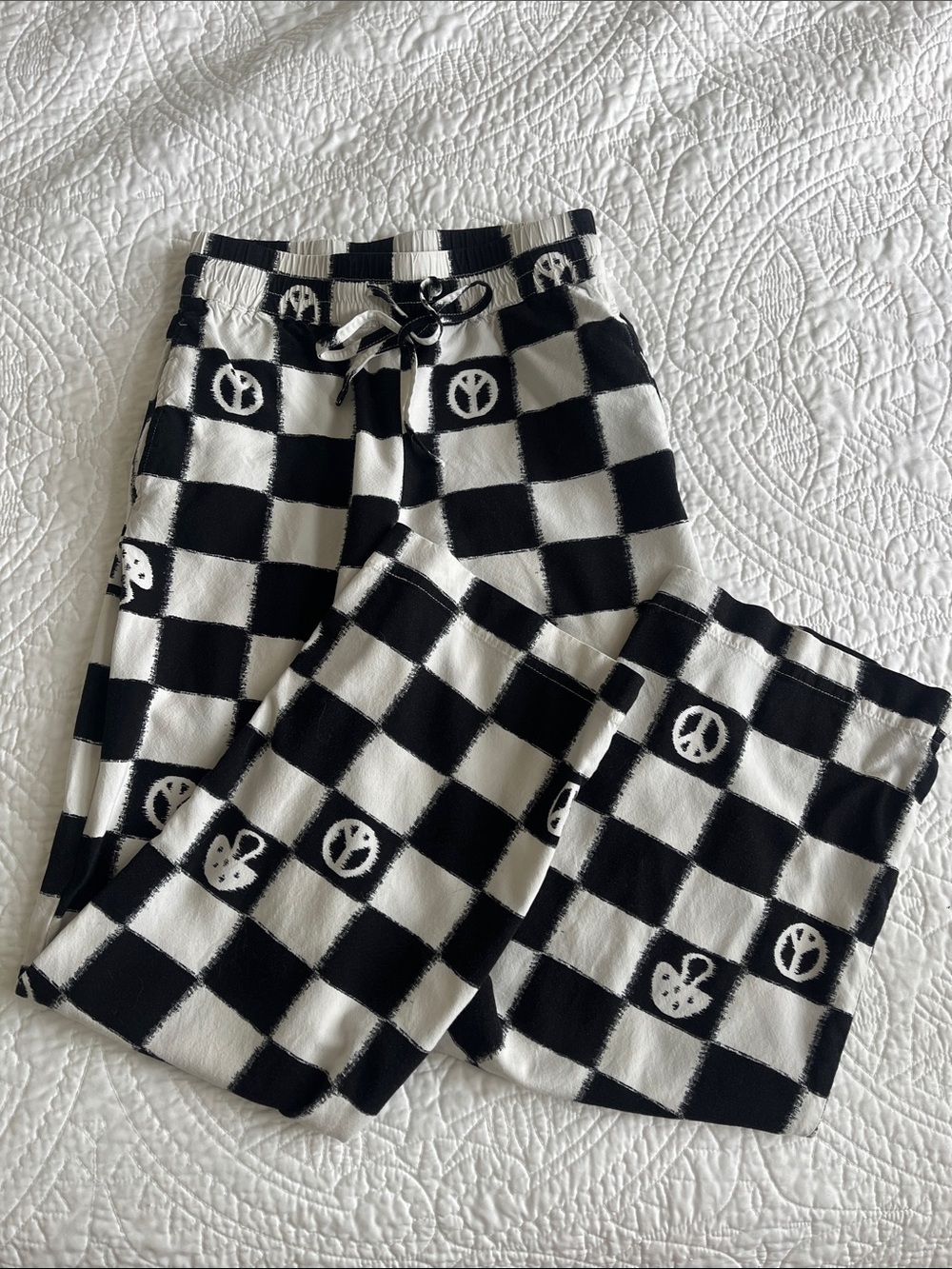 Urban Outfitters Black and White Checkered Lounge Pants